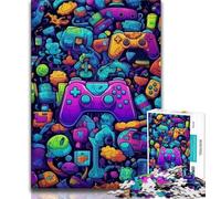 Puzzle da 1000 pezzi per adulti regali puzzle per adolescenti con controller di gioco giocattoli per l'intrattenimento della famiglia con poster abbinato e foglio di quiz 38x26cm