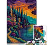 Puzzle da 1000 pezzi per adulti, regali, puzzle per adolescenti con paesaggi urbani italiani, giochi educativi, giocattoli fai da te, fantastici regali e giocattoli (dimensioni 38x26cm)