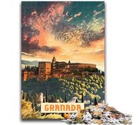 Puzzle da 1000 pezzi per adulti, regali, puzzle per adolescenti Granada, giocattoli per l'intrattenimento della famiglia con poster abbinato e foglio di quiz (50x75cm)