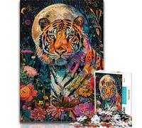 Puzzle da 1000 pezzi per adulti regali puzzle per adulti a forma di tigre regalo divertente e attività per la casa giocattolo per i giorni di pioggia 75x50cm