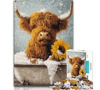 Puzzle da 1000 pezzi per adulti, regali, puzzle Yak Bathing per adulti, giocattolo educativo, divertenti giochi per famiglie, arredamento unico per la casa (dimensioni 75x50cm)