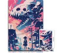 Puzzle da 1000 pezzi per adulti, regali, ragazza anime che affronta il mostro, giochi educativi, attività per la famiglia, regali di compleanno, dimensioni 38x26cm