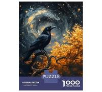 Puzzle Da 1000 Pezzi Per Adulti, Regali Raven on A Twisted Tree Under A Starry Sky Puzzle Per Adulti Gioco Pratico Ma Divertente E Umoristico Ottimo Regalo Per I Giocatori 70x50cm/1000pcs