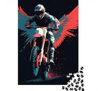 Puzzle Da 1000 Pezzi Per Adulti, Regali Rider with Wings Motorcycle Art Puzzle Giochi Rilassanti Difficile Difficile Regalo Di Compleanno, Regali, 52x38cm/1000pcs