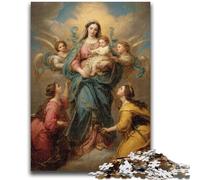 Puzzle da 1000 pezzi per adulti, regali Ritratto di Maria, la madre, divertimento per la famiglia con poster abbinato e foglio di quiz per età 14+ 26x38cm