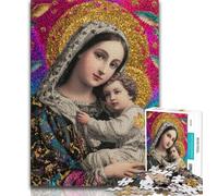 Puzzle da 1000 pezzi per adulti, regali, ritratto di Maria, la madre, gioco per famiglie, antistress, sfida difficile, rafforza l'amore tra coppie (38x26cm)
