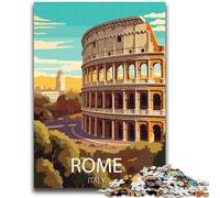 Puzzle da 1000 pezzi per adulti, regali Roma Italia, antistress, vacanze a casa, ammazza tempo, lista dei desideri con Babbo Natale (dimensioni 38x52cm)