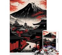 Puzzle da 1000 pezzi per adulti regali rosso Giappone montagna Fuji decorazione per la casa giocattoli regali di compleanno gioco educativo interessante riduzione dello stress dimensioni 38x26cm