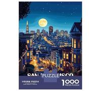 Puzzle Da 1000 Pezzi Per Adulti, Regali San Francisco Cityscape at Night Puzzle Fai Da Te, Giocattoli, Un'opera D'arte, Regali Per Amici E Familiari 52x38cm/1000pcs