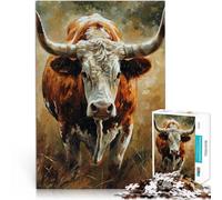 Puzzle da 1000 pezzi per adulti, regali “Sguardo bovino” Fatto di legno,Adatto a persone dai 14 anni in su Giocattoli antistress perché è ideale come regalo per tutta la famiglia。misurare:50x75cm