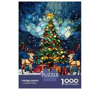 Puzzle Da 1000 Pezzi Per Adulti, Regali Stained Glass Christmas Tr Puzzle Per Adulti, Giochi Rilassanti, Corsa Di Velocità Manuale, Regalo Di Compleanno, Regali, 52x38cm/1000pcs