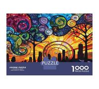 Puzzle Da 1000 Pezzi Per Adulti, Regali Stained Glass Cityscape Wall Art Puzzle Per Adulti Gioco Pratico Ma Divertente E Umoristico Ottimo Regalo Per I Giocatori 70x50cm/1000pcs