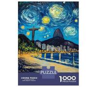 Puzzle Da 1000 Pezzi Per Adulti, Regali Starry Night in Rio Puzzle Per Adulti Gioco Pratico Ma Divertente E Umoristico Ottimo Regalo Per I Giocatori 38x26cm/1000pcs