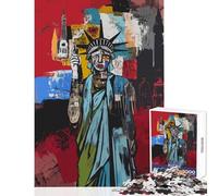 Puzzle da 1000 pezzi per adulti regali statua della libertà pop art decorazioni per la casa giocattoli fantastici regali e giocattoli gioco pratico ogni pezzo è unico - dimensioni 38x26cm