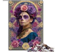Puzzle da 1000 pezzi per adulti, regali Sugar Skull Woman, gioco per famiglie, antistress, sfida difficile, un'opera d'arte per bambini dai 14 anni in su (dimensioni 50x75cm)