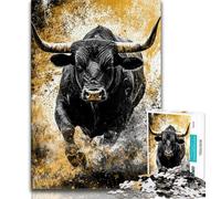 Puzzle da 1000 pezzi per adulti, regali, toro nero e oro, giocattoli educativi per l'apprendimento, giochi per famiglie, adatti per la decorazione del desktop, 50x75cm