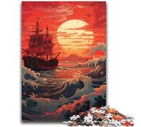Puzzle da 1000 pezzi per adulti, regali, vecchia nave nell'oceano, decorazione artistica da parete e idea regalo di compleanno per amici, ufficio a casa, 26x38cm