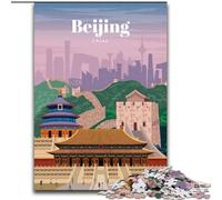 Puzzle da 1000 pezzi per adulti, regali, viaggio a Pechino, giocattoli per l'intrattenimento della famiglia con poster abbinato e foglio di quiz (50x75cm) 1000 pezzi