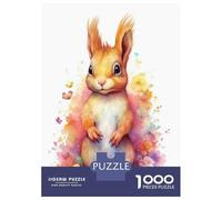 Puzzle Da 1000 Pezzi Per Adulti, Regali Watercolor Squirrel Art Puzzle Per Adulti, Giochi Rilassanti, Decorazione Murale, Regalo Di Compleanno, Regali, 52x38cm/1000pcs