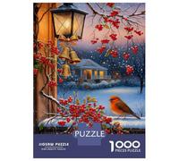 Puzzle Da 1000 Pezzi Per Adulti, Regali Winter Berries And Bird Scene Puzzle Per Adulti, Giochi Rilassanti, Decorazione Murale, Regalo Di Compleanno, Regali, 38x26cm/1000pcs