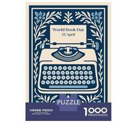 Puzzle Da 1000 Pezzi Per Adulti, Regali World Book Day Typewriter Illustration Puzzle Per Adulti, Giochi Rilassanti, Decorazione Murale, Regalo Di Compleanno, Regali, 70x50cm/1000pcs