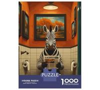 Puzzle Da 1000 Pezzi Per Adulti, Regali Zebra in Bathroom Toilet Funny Puzzle Giochi Rilassanti Difficile Difficile Regalo Di Compleanno, Regali, 70x50cm/1000pcs