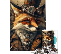Puzzle da 1000 pezzi per adulti regalo animale steampunk volpe gioco pratico per adulti decorazione per la casa regalo di compleanno regali (dimensioni 38x26cm)