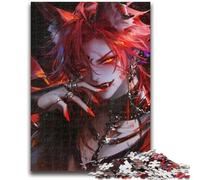 Puzzle da 1000 pezzi per adulti, regalo Anime Fox Mask Girl, difficile da completare ma divertente e umoristico gioco educativo per il compleanno, 26x38cm