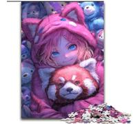 Puzzle da 1000 pezzi per adulti, regalo Anime Red Panda Girl, aiuta il cervello a esercitare giocattoli avvincenti per coltivare la pazienza e migliorare la memoria (dimensioni 50x75cm)