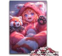 Puzzle da 1000 pezzi per adulti, regalo Anime Red Panda Girl, giocattolo educativo per l'apprendimento, ideale come regalo per tutta la famiglia, 50x75cm