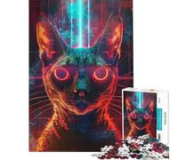 Puzzle da 1000 pezzi per adulti regalo antico rituale del gatto sfida impegnativa da completare gioco per famiglie dai 14 anni in su gioco di puzzle offerto (50x75cm)