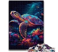 Puzzle da 1000 pezzi per adulti, regalo antistress a forma di tartaruga marina, per trascorrere il tempo libero a casa, lista dei desideri con Babbo Natale, 50x75cm