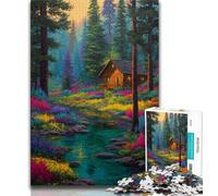 Puzzle da 1000 pezzi per adulti regalo "Baita nel bosco" 1000 pezzi per adulti ideale come regalo per tutta la famiglia dai 14 anni in su 26x38cm