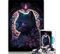 Puzzle da 1000 pezzi per adulti, regalo Black Light Cat, puzzle da 1000 pezzi, rafforza l'amore tra coppie dai 14 anni in su (dimensioni 38x26cm)