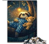Puzzle da 1000 pezzi per adulti, regalo Bradipo e Orsacchiotto, gioco per famiglie, antistress, sfida difficile, un'opera d'arte per bambini dai 14 anni in su (dimensioni 26x38cm)