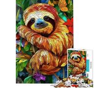 Puzzle da 1000 pezzi per adulti regalo: bradipo nella vegetazione tropicale Puzzle divertente per adulti migliora la memoria stimolante da completare (dimensioni 38x26cm)
