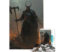 Puzzle da 1000 pezzi per adulti regalo Cavaliere Oscuro con ascia Dio della Guerra giocattolo educativo gioco di apprendimento decorazione per la casa ottimo regalo (dimensioni 38x26cm)
