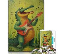 Puzzle da 1000 pezzi per adulti, regalo coccodrillo che suona la chitarra, aiuta il cervello a esercitare i giocattoli avvincenti per coltivare la pazienza, regalo per compleanni 50x75cm
