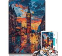 Puzzle da 1000 pezzi per adulti, regalo colorato per adulti con Big Ben, gioco a quiz, ideale come regalo per tutta la famiglia (dimensioni 75x50cm)