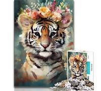 Puzzle da 1000 pezzi per adulti regalo colorato tigre puzzle da 1000 pezzi antistress vacanze ammazza il tempo interazione genitore-figlio 26x38cm
