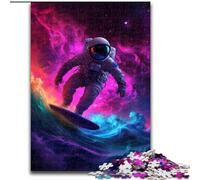 Puzzle da 1000 pezzi per adulti, regalo con astronauta che fa surf, gioco per famiglie, antistress, sfida difficile, un'opera d'arte per bambini dai 14 anni in su (dimensioni 50x75cm)
