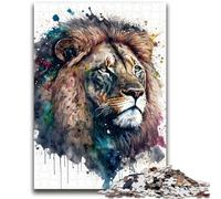 Puzzle da 1000 pezzi per adulti, regalo con bellissimo leone antistress, per trascorrere il tempo libero a casa, lista dei desideri con Babbo Natale, 50x75cm