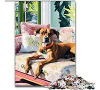Puzzle da 1000 pezzi per adulti, regalo con cane sul divano, giocattoli educativi per l'apprendimento, giochi per famiglie, regali unici per compleanni dimensioni 50x75cm