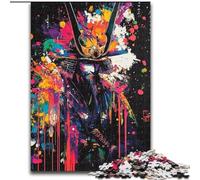 Puzzle da 1000 pezzi per adulti, regalo con dipinto a olio Ninja Samurai, analisi e logica con pezzi completamente interconnessi di forma casuale, per bambini dai 14 anni in su (dimensioni 26x38cm)