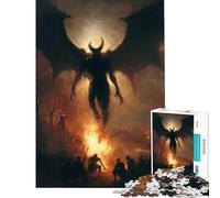 Puzzle da 1000 pezzi per adulti regalo con figura demoniaca sopra la città gioco educativo gioco intellettuale opera d'arte regalo per attività familiari (dimensioni 38x26cm)