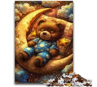 Puzzle da 1000 pezzi per adulti, regalo con orsetto addormentato, antistress, per trascorrere il tempo libero a casa, lista dei desideri con Babbo Natale, 50x75cm