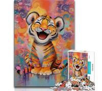 Puzzle da 1000 pezzi per adulti, regalo con pittura a olio di tigre, giochi educativi, decorazione per la casa, ideale come regalo per tutta la famiglia, 38x26cm
