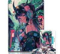 Puzzle da 1000 pezzi per adulti, regalo con ragazza anime che indossa le cuffie, puzzle da 1000 pezzi, antistress, sfida difficile, adatto per la decorazione della scrivania (dimensioni 75x50cm)