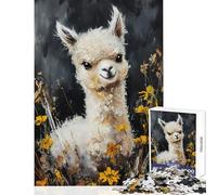 Puzzle da 1000 pezzi per adulti regalo con un'originale immagine di un alpaca Puzzle artistico per adulti giocattolo decorativo da parete regalo per amici e familiari (dimensioni 50x75cm)