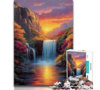 Puzzle da 1000 pezzi per adulti, regalo con vista sulla cascata, aiuta il cervello a esercitare i giocattoli avvincenti per coltivare la pazienza, collezione di artisti, belle arti 38x26cm